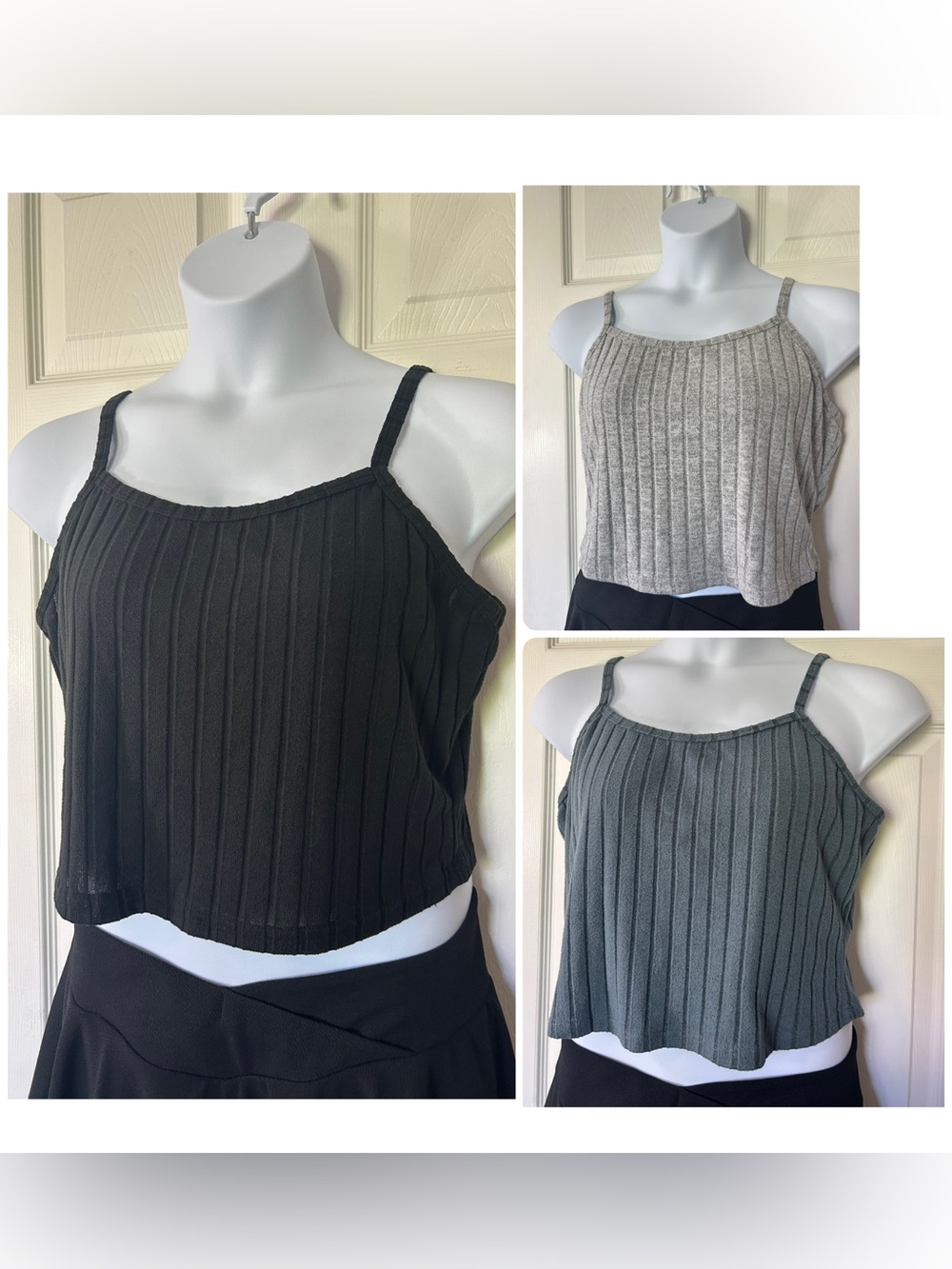 3-Pack Ribbed Cami Tank Tops – Size 4XL